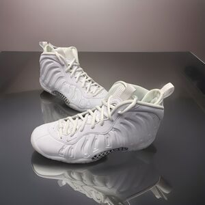 Nike Little Posite One Foamposite Triple White GS Youth 7Y BNWOB Sneakers Shoe